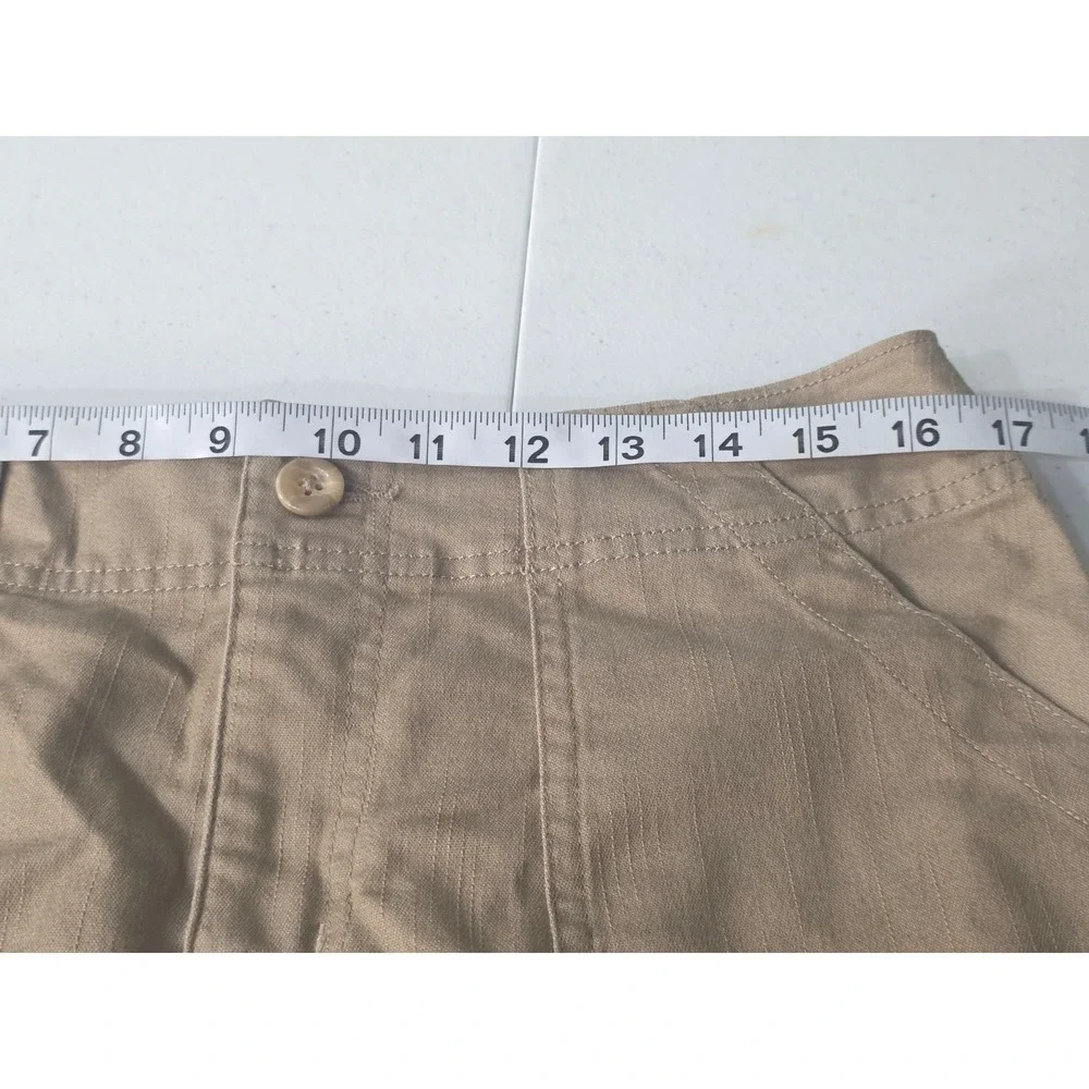 Cato Womens Size 10 Tan Khaki Utility Midi Skirt Cotton Blend Pockets Career - Picture 4 of 7